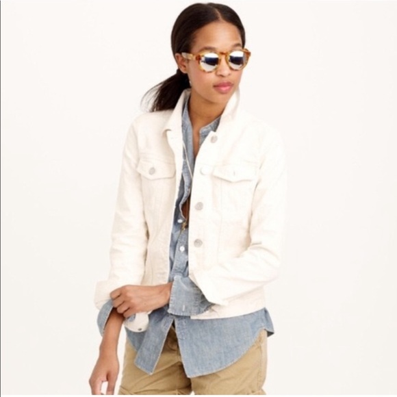 J. Crew White Denim Jacket M